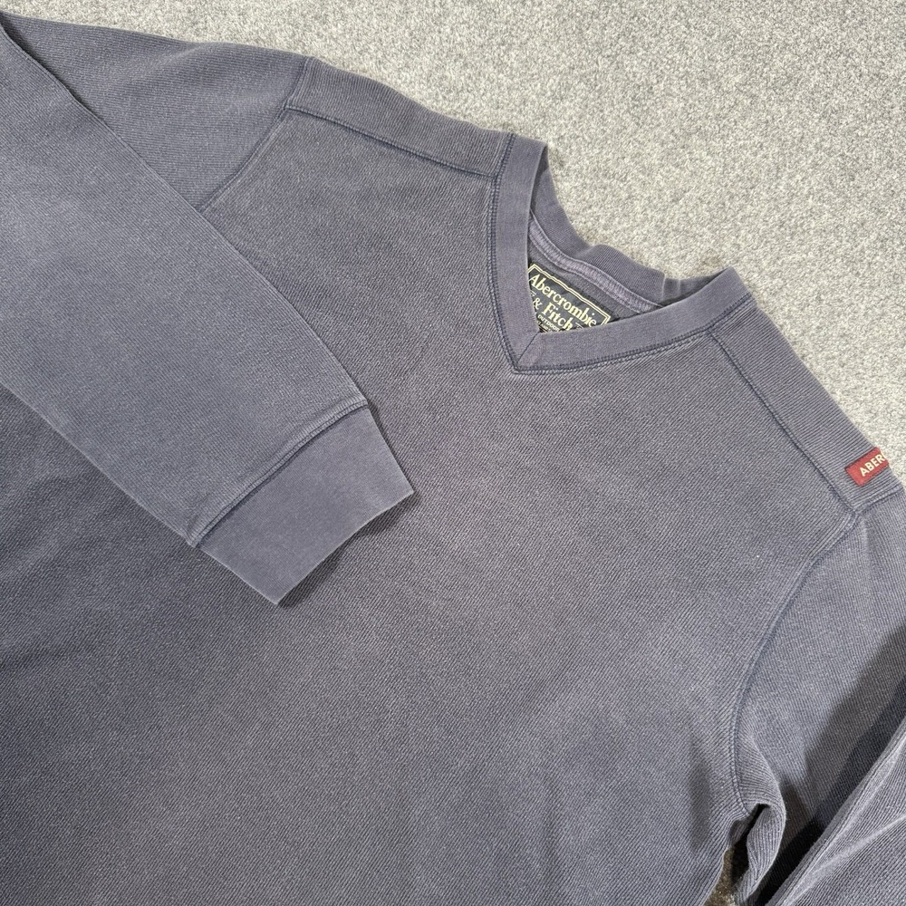 Vintage Abercrombie Fitch Sweater Mens 2XL Blue V Neck Sweatshirt Y2K‎ Pullover